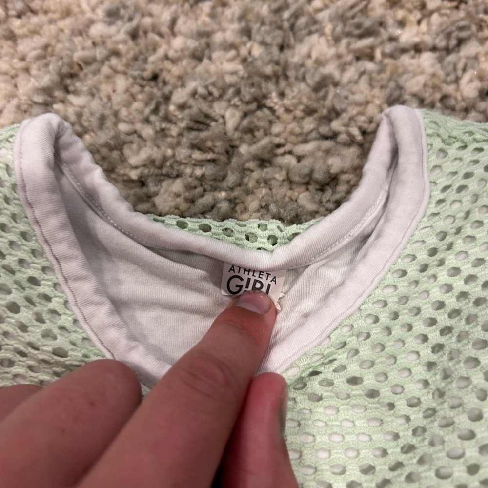 Athleta Girl Mint Green Mesh Top